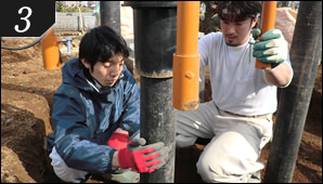 樹脂パイル杭打ち地盤改良工事写真⑧