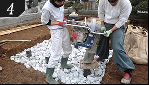 樹脂パイル杭打ち地盤改良工事写真⑨