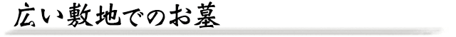 広い敷地でのお墓